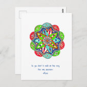 Terwijl je onderweg begint te lopen, verschijnt de briefkaart (Voorkant / Achterkant)