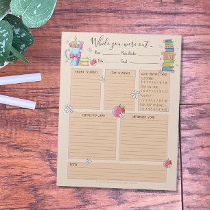 Terwijl je uit was Sub Teacher Books Notitieblok