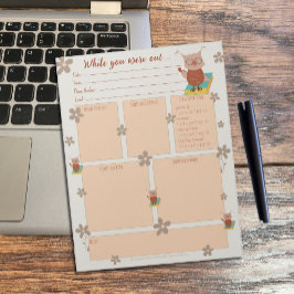 Terwijl je was uit Substitute Form Uil Notitieblok