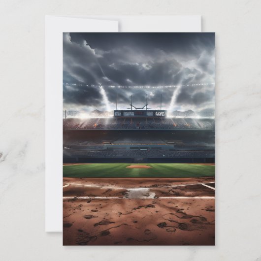 Terwijl Mannen Bal Hout Spel Team Honkbal 1e Verja Kaart (Achterkant)