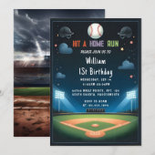 Terwijl Mannen Bal Hout Spel Team Honkbal 1e Verja Kaart (Voorkant / Achterkant)