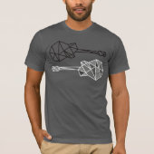 Terwijl mijn gitaar, geometrische T-shirt stempel (Voorkant)