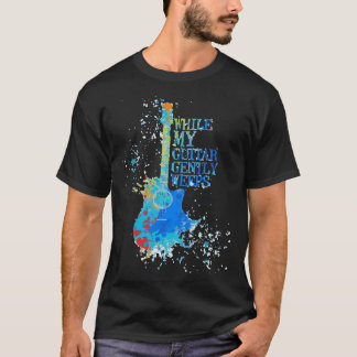 Terwijl mijn gitaar zachtjes op design staart t-shirt