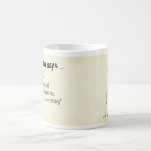 Terwijl we door de ruimte lopen, jaagt een zwarte koffiemok (Center)