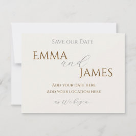 Terwijl wij beginnen Minimalistische Save the Date Aankondiging