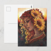 Terwijl zonnebloemen Bloom Briefkaart (Voorkant / Achterkant)