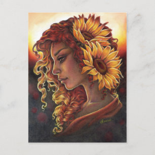 Terwijl zonnebloemen Bloom Briefkaart