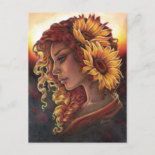 Terwijl zonnebloemen Bloom Briefkaart (Voorkant)