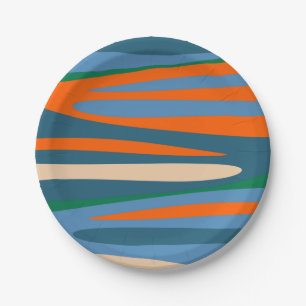 Terzo Strepen Retro Modern Abstract Patroon Papieren Bordje