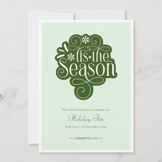 T'Es is het Season Mint Green kerstfeest Kaart (Voorkant)