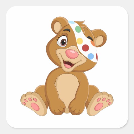 Tesco Pudsey Beer Vierkante Sticker (Voorkant)