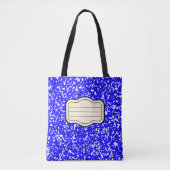 Tesimart | Blue Composition Book Pattern Canvas ta Tote Bag (Voorkant)