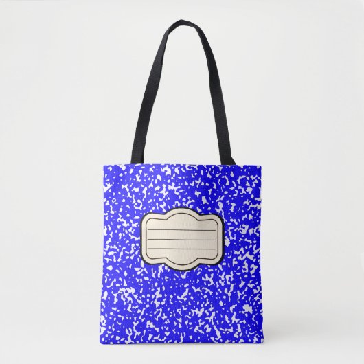 Tesimart | Blue Composition Book Pattern Canvas ta Tote Bag (Voorkant)