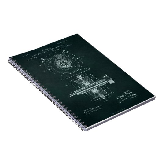 Tesla AC Motor Blueprint Notitieboek (Rechterzijde)