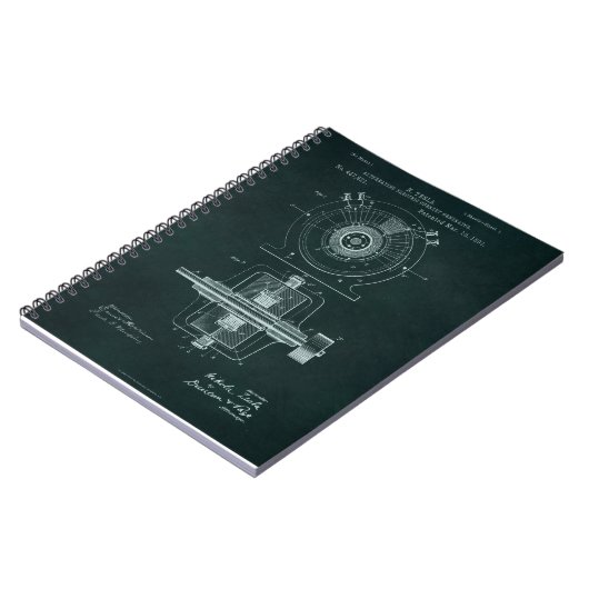 Tesla AC Motor Blueprint Notitieboek (Linkerzijde)