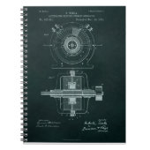 Tesla AC Motor Blueprint Notitieboek (Voorkant)