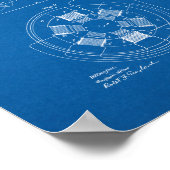 Tesla Alternating Motor Patent - Blauwdruk Poster (Hoek)