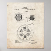 Tesla Alternative Motor Patent - Oude look Poster (Voorkant)