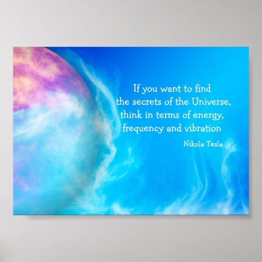 Tesla Citaat Geheimen van het Universum Poster (Voorkant)