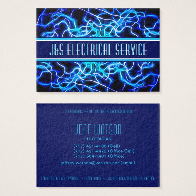 Tesla Coil Lightning Electricia Home Automation Visitekaartje (Voorkant /achterkant)