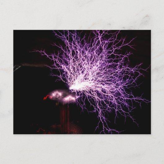 Tesla Coil Plasma Briefkaart (Voorkant)