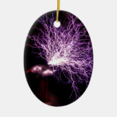Tesla Coil Plasma Keramisch Ornament (Voorkant)