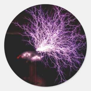 Tesla Coil Plasma Ronde Sticker