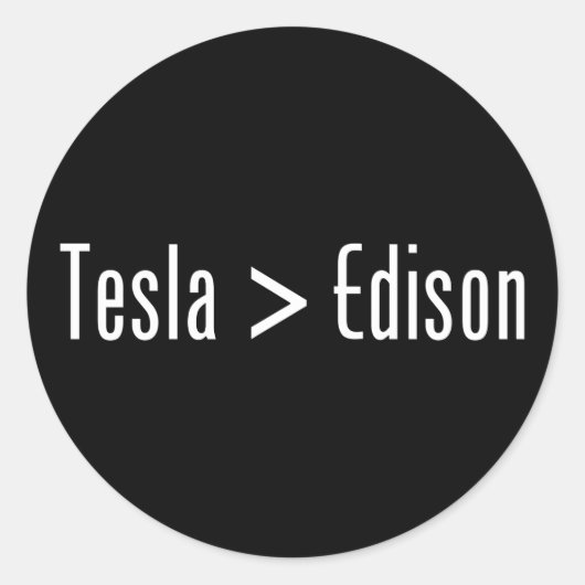 Tesla > Edison Ronde Sticker (Voorkant)