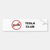 Tesla - Eenvoudige ANTI ELON TESLA CLUB Bumpersticker (Voorkant)