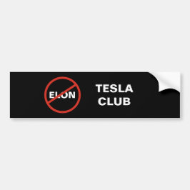Tesla - Eenvoudige ANTI ELON TESLA CLUB - zwart Bumpersticker