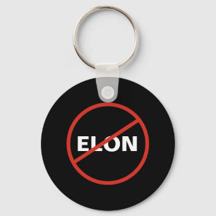 Tesla - Eenvoudige ANTI ELON - zwart Sleutelhanger