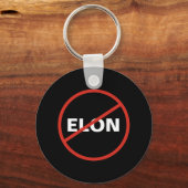 Tesla - Eenvoudige ANTI ELON - zwart Sleutelhanger (Voorkant)