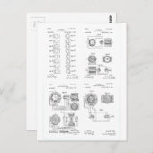 Tesla Elecro-Magnet Motor Patent US381968 p 1-4 Briefkaart (Voorkant / Achterkant)