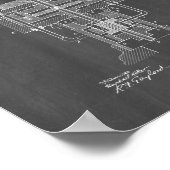 Tesla Electric Generator Patent - Chalkboard Poster (Hoek)
