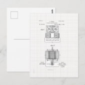 Tesla Electro Magnetic Motor Patent Briefkaart (Voorkant / Achterkant)
