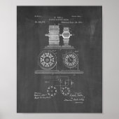 Tesla Electro Magnetic Motor Patent - Chalkboard Poster (Voorkant)