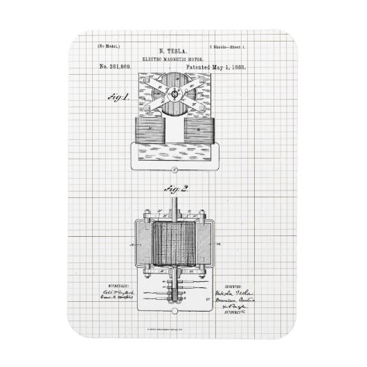 Tesla Electro Magnetic Motor Patent Magneet (Verticaal)