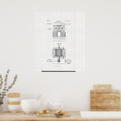  Tesla Electro Magnetic Motor Patent Poster (Keuken)