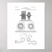 Tesla Electro Magnetic Motor Patent Poster (Voorkant)