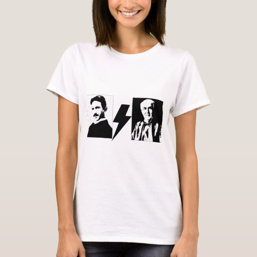 Tesla en Edison - de originele AC/DC. T-shirt (Voorkant)