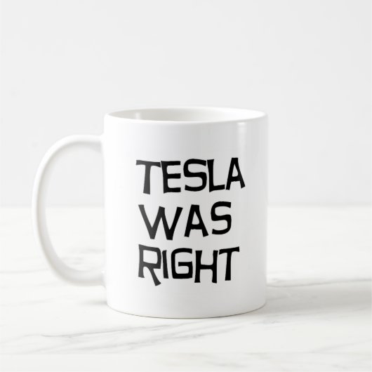 Tesla had gelijk koffiemok (Links)