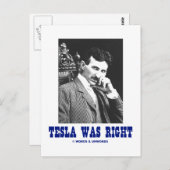 Tesla had gelijk (Nikola Tesla) Briefkaart (Voorkant / Achterkant)