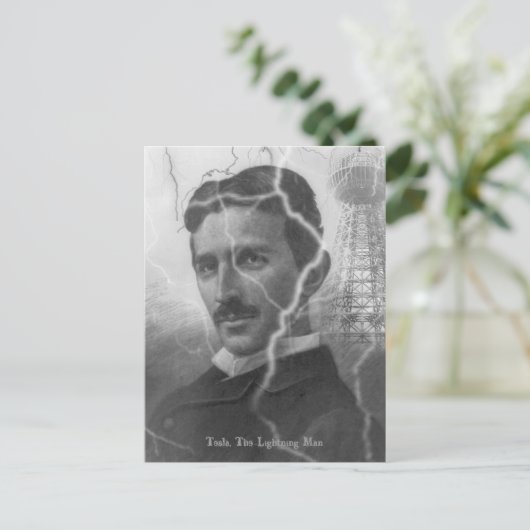 Tesla, het bliksemMan Briefkaart (Staand voorkant)