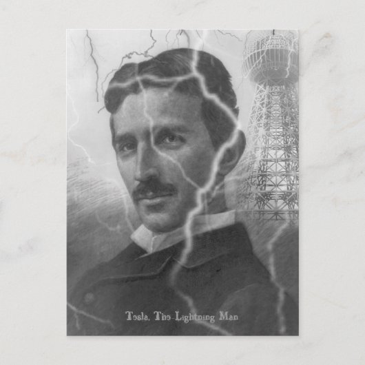 Tesla, het bliksemMan Briefkaart (Voorkant)