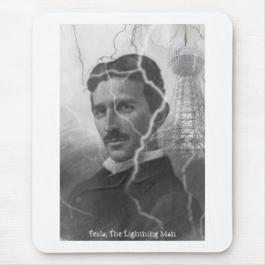 Tesla, het bliksemMan Muismat (Voorkant)