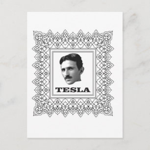 tesla in een doos briefkaart