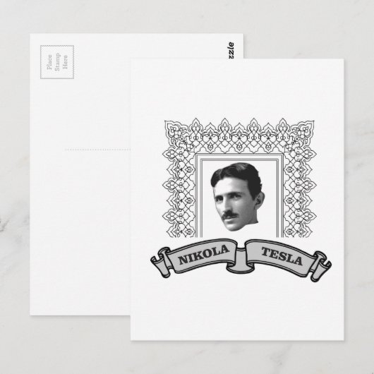 tesla in ronde briefkaart (Voorkant / Achterkant)