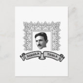 tesla in ronde briefkaart (Voorkant)