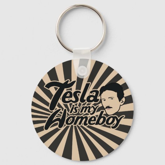 Tesla is mijn Homeboy Sleutelhanger (Voorkant)