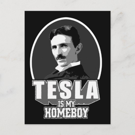 Tesla is mijn thuisjongen briefkaart (Voorkant)